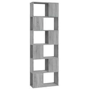 vidaXL Bibliotecă/Separator de cameră, gri sonoma, 60x24x186 cm