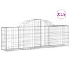 vidaXL Coșuri gabion arcuite 15 buc, 200x30x60/80 cm, fier galvanizat