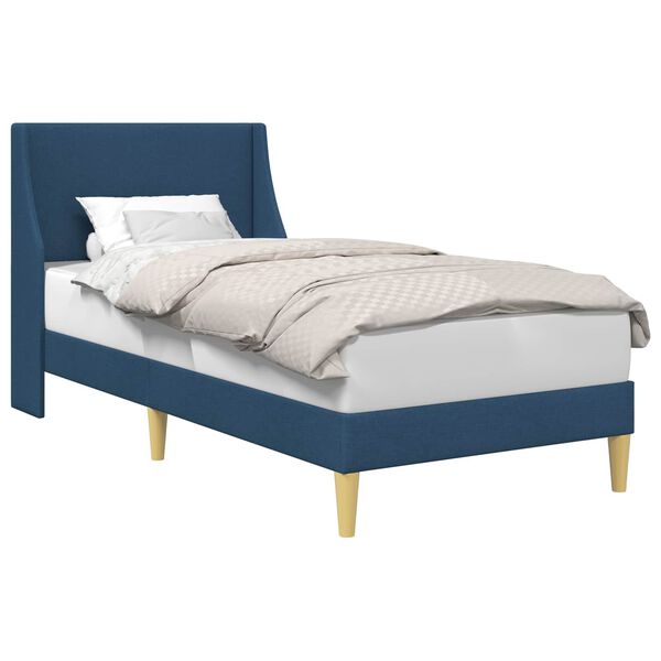 vidaXL Cadru de pat cu headboard albastru 100 x 200 cm țesătură