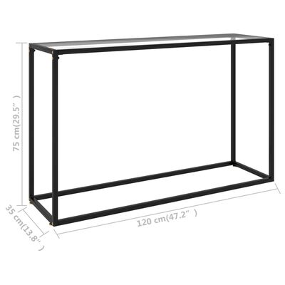 vidaXL Masă consolă, transparent, 120x35x75 cm, sticlă securizată