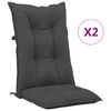 vidaXL Perne scaun cu spătar &icirc;nalt, 2 buc. antracit 120x50x7 cm textil