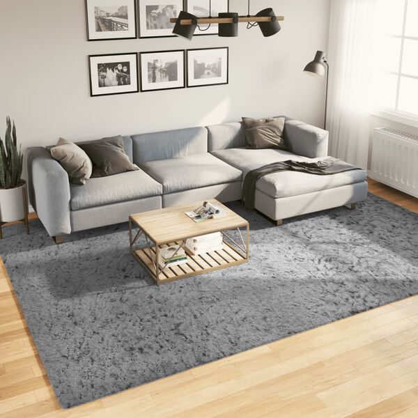 vidaXL Covor pufos "PAMPLONA" cu fire &icirc;nalte, gri modern, 240x340 cm