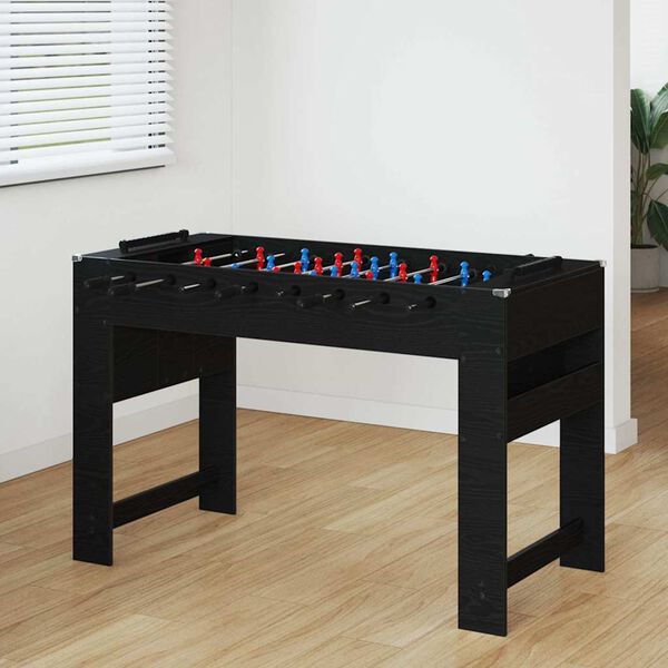vidaXL Masă de Foosball Stejar Negru 125 x 60,5 x 80 cm Lemn compozit