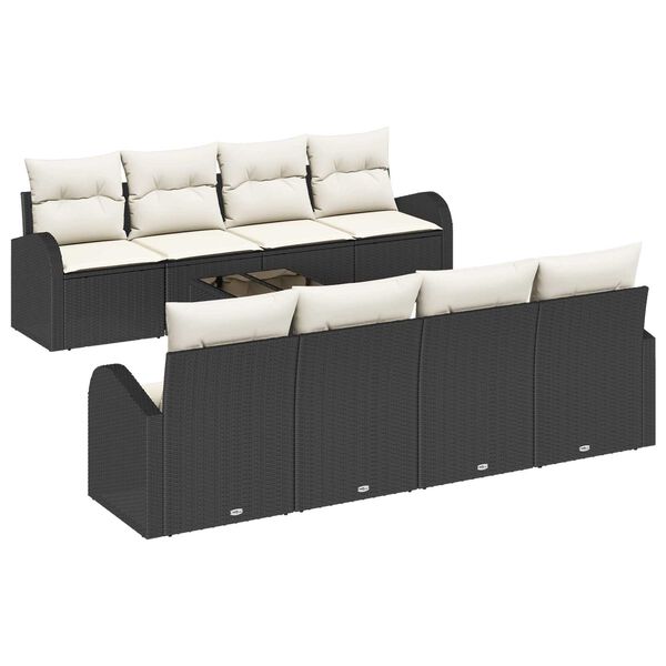 vidaXL Set de canapele pentru grădină Negru 55 x 55 x 37 cm poliratan