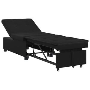 vidaXL Canapea extensibilă 67cm Negru Microfibră