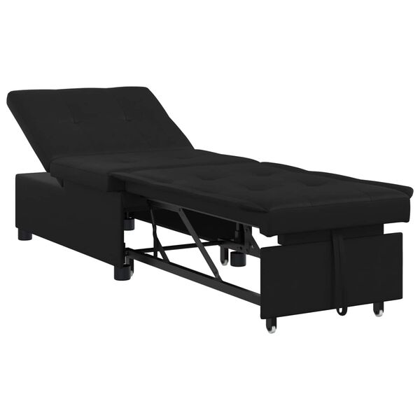 vidaXL Canapea extensibilă 67cm Negru Microfibră