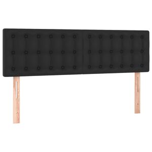 vidaXL Tăblii de pat, negru, 144x5x78/88 cm, piele ecologică