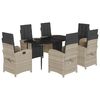 vidaXL Set mobilier de grădină cu perne, 7 piese gri deschis poliratan