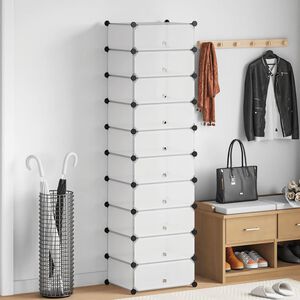 vidaXL Organizator de pantofi interconectat, 10 compartimente, alb