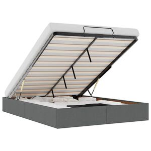 vidaXL Cadru de pat otoman fără saltea țesătură gri &icirc;nchis 140x200 cm