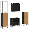 vidaXL Set de mobilier pentru baie cu raft Stejar Negru Lemn compozit