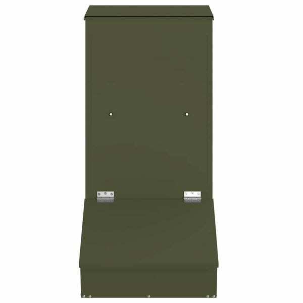 vidaXL Feeder pentru porci Verde măsliniu 55 x 38 x 76 cm
