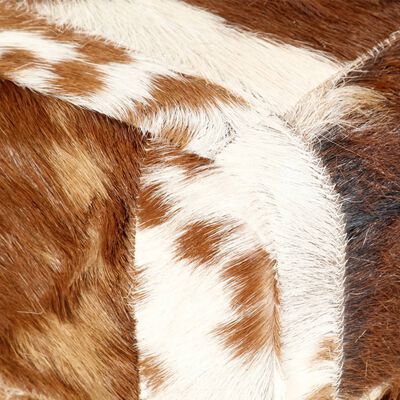 vidaXL Bancă, maro, 110 cm, piele naturală de capră, model petice