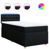 vidaXL Pat box spring cu saltea, negru, 100x200 cm, textil