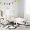 vidaXL Cadru de pat cu saltea Alb 80 x 200 cm Lemn de pin masiv