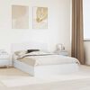 vidaXL Pat cu storage cu headboard Alb 140 x 190 cm Lemn compozit