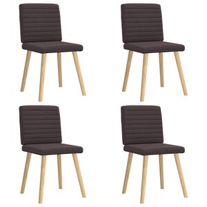 vidaXL Scaune de bucătărie, 4 buc., maro &icirc;nchis, material textil