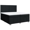 vidaXL Pat box spring cu saltea, negru, 200x200 cm, textil