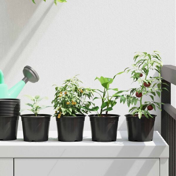 vidaXL Vaza pentru flori 100 pcs Negru &Oslash; 15 x 12.5 cm Plastic