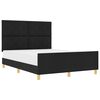vidaXL Cadru de pat cu headboard Negru 140 x 200 cm țesătură