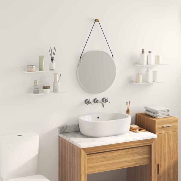 vidaXL Raft suspendat Pe perete 4 pcs Alb 40 x 18 x 2,5 cm Oțel