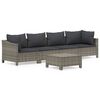 vidaXL Set mobilier de grădină cu perne, 5 piese, gri, poliratan