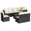 vidaXL Set mobilier de grădină cu perne, 9 piese, negru, poliratan