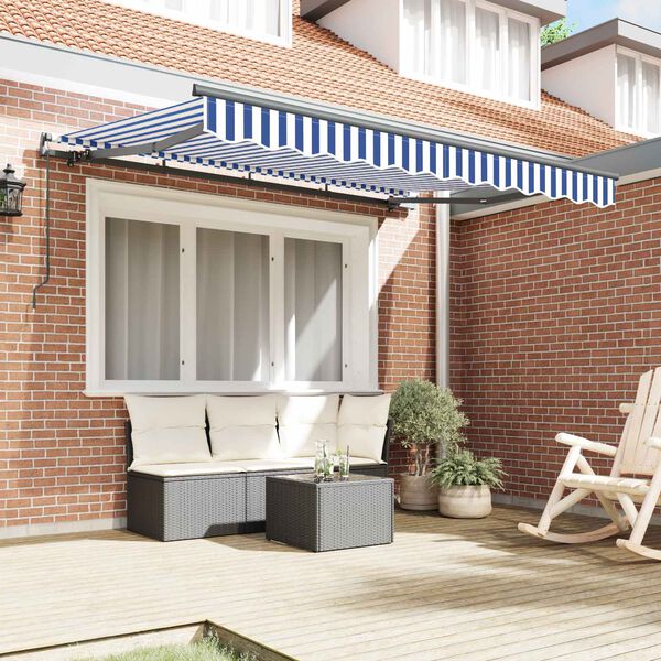 vidaXL Cortina Retractabilă Manual albastru 250 x 200 cm țesătură