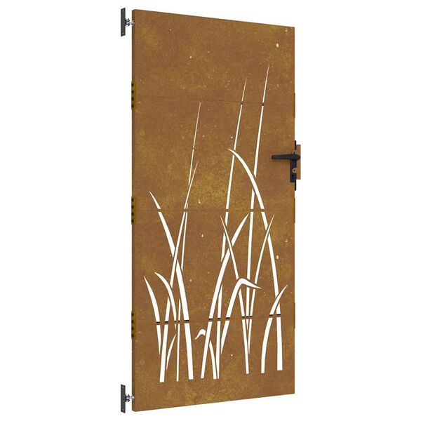 vidaXL Poartă pentru grădină, 85x175 cm, oțel corten, model iarbă