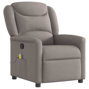 vidaXL Fotoliu de masaj rabatabil, gri taupe, material textil