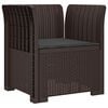 vidaXL Fotoliu cu 1 Loc cu Pernă Aspect Rattan PP Maro