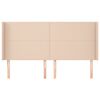 vidaXL Tăblie pat cu aripioare cappuccino 163x16x118/128 cm piele eco