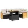 vidaXL Set mobilier de grădină cu perne, 6 piese, negru, poliratan