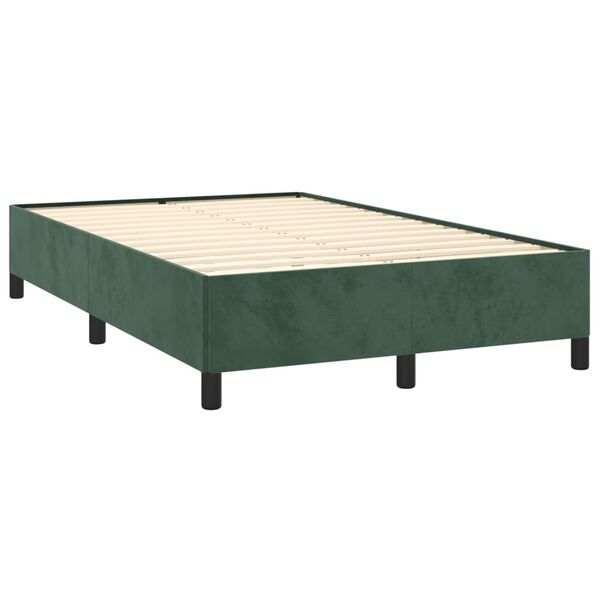 vidaXL Cadru de pat fără saltea verde închis 120x190 cm catifea