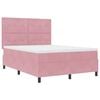 vidaXL Pat cu arcuri cu saltea cu headboard Roz 140 x 200 cm țesătură