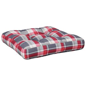 vidaXL Perne de paleți, roșu carouri, material textil