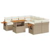 vidaXL Set canapele de grădină, 9 piese, cu perne, bej, poliratan