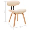 vidaXL Scaune de bucătărie, 2 buc, crem, lemn curbat & piele ecologică