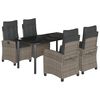 vidaXL Set mobilier de grădină cu perne, 5 piese, gri, poliratan