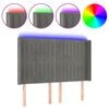 vidaXL Tăblie de pat cu LED, gri deschis, 147x16x118/128 cm, catifea