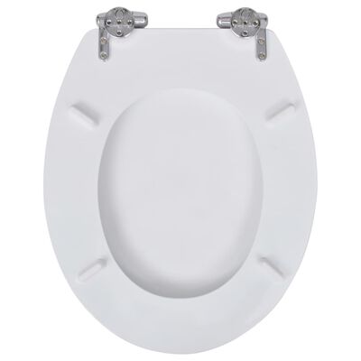 vidaXL Capac WC cu închidere silențioasă alb MDF design simplu