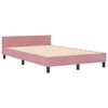vidaXL Pat cu arcuri cu headboard Roz 120 x 190 cm Catifea
