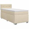 vidaXL Pat boxspring cu saltea cu headboard Crem 90 x 200 cm Țesătură