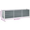 vidaXL Strat înălțat de grădină gri 240 x 40 x 45 cm oțel galvanizat
