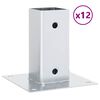 vidaXL Baze st&acirc;lp pătrate 12 buc Argintiu 71x71 mm Oțel galvanizat