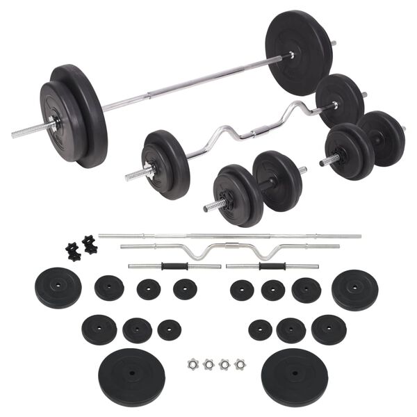 vidaXL Set de haltere și gantere 90 kg