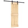 vidaXL Ușă glisantă Natural și Negru 70 x 210 cm Lemn de Pin Solid