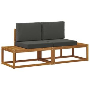 vidaXL Canapea de exterior cu pernă 2 Bucată Natural și Antracit