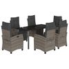 vidaXL Set mobilier de grădină cu perne, 7 piese, gri, poliratan