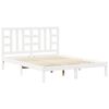 vidaXL Cadru de pat King Size, alb, 150x200 cm, lemn masiv